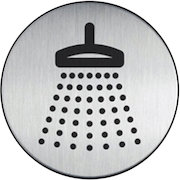 Round Stainless Steel Shower Symbol